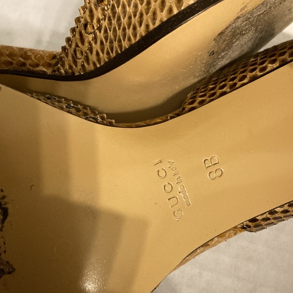 Gucci snakeskin D’orsay open toe heels size 8B - Picture 11 of 16